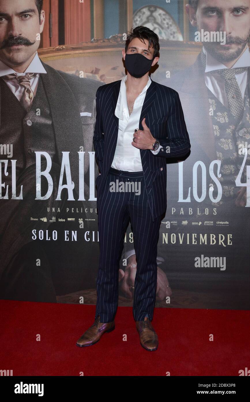 Mexico City, Mexico. 17th Nov, 2020. MEXICO CITY, MEXICO - NOVEMBER 17: Actor Emiliano Zurita arrives for photos during a red carpet of ‘ El Baile De los 41' film premiere at Cinepolis Diana on November 17, 2020 in Mexico City, Mexico. Credit: Carlos Tischler/Eyepix Group/The Photo Access Credit: The Photo Access/Alamy Live News Stock Photo