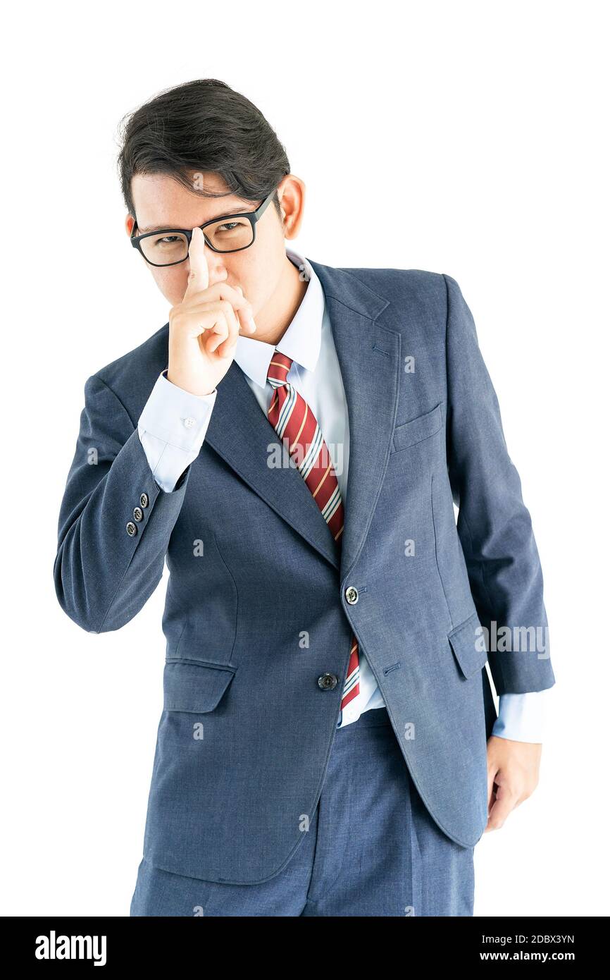 Young asian business men portrait in suit over white background Stock ...