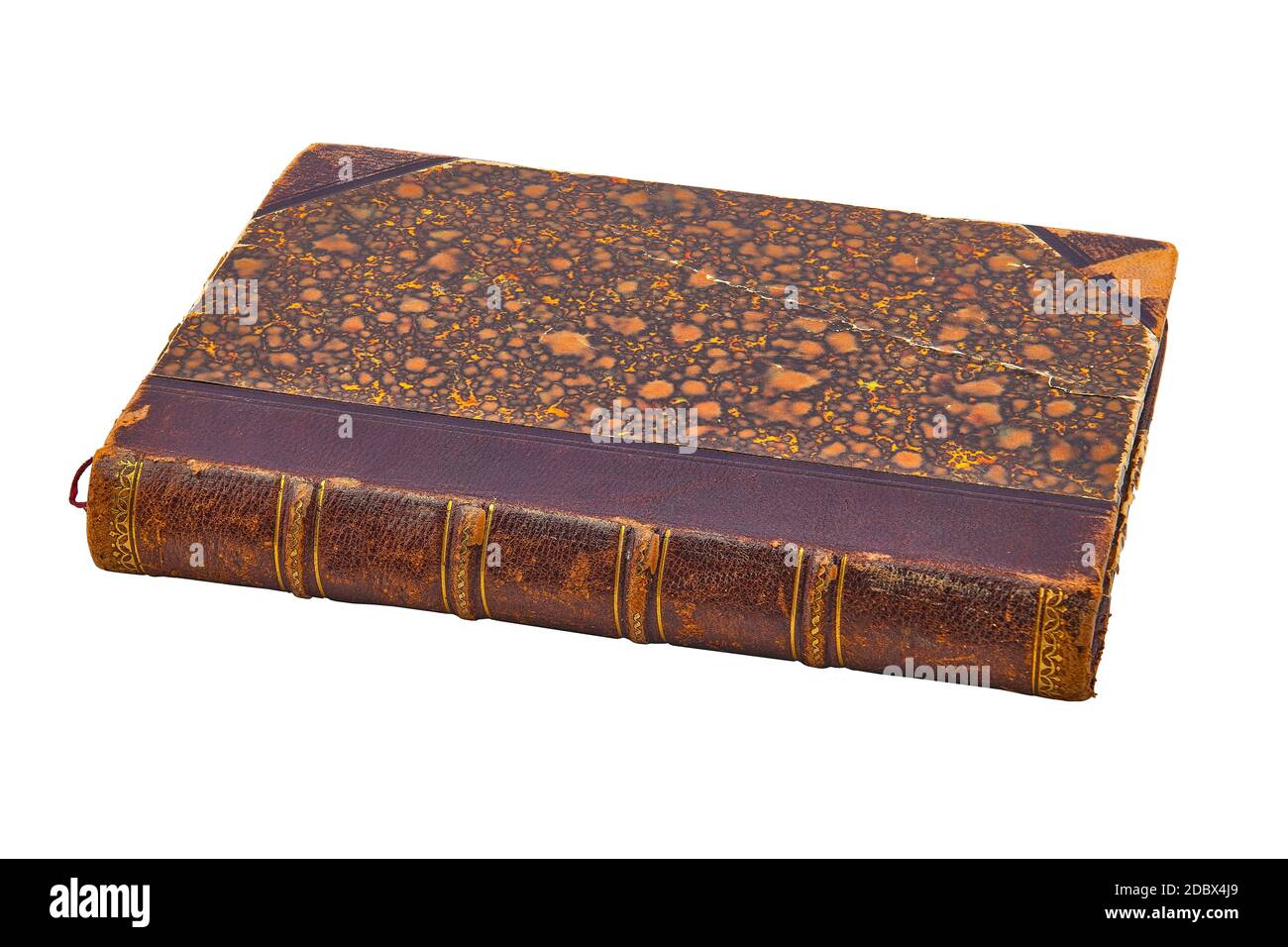 Old book isolated on white background Stock Photo - Alamy