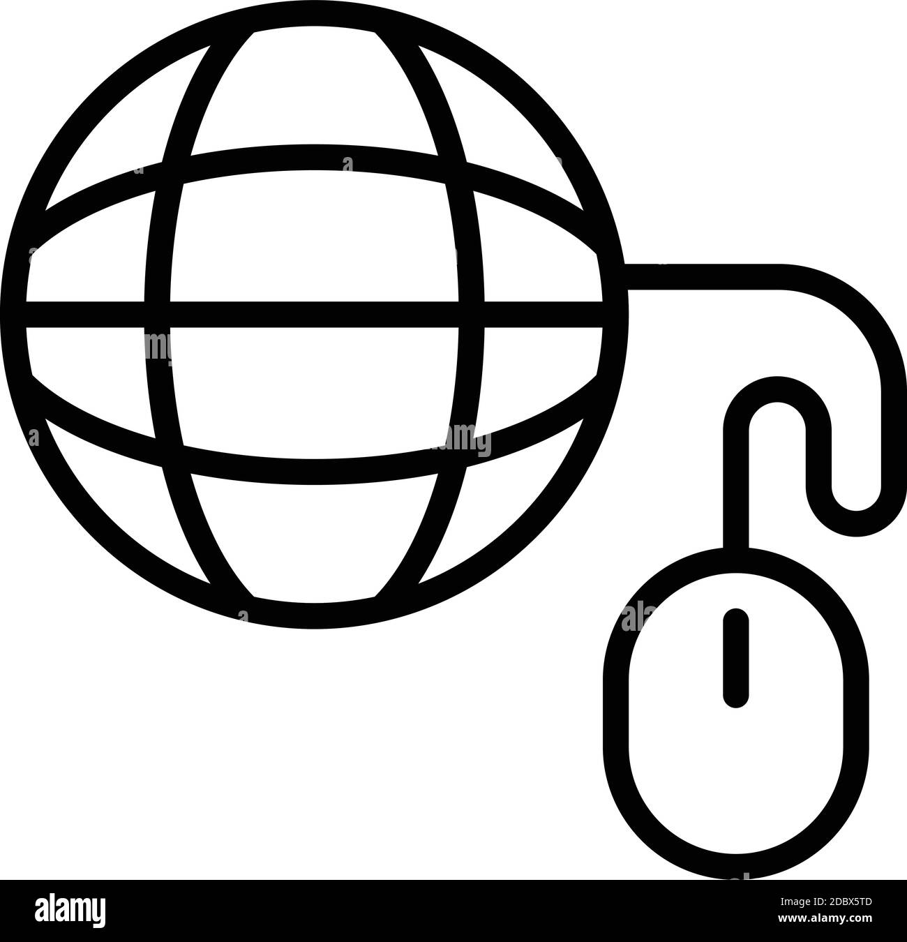 Click global library icon. Outline click global library vector icon for ...