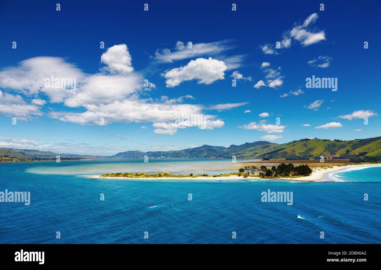 Coastal view, Pacific coast of New Zealand Stock Photo