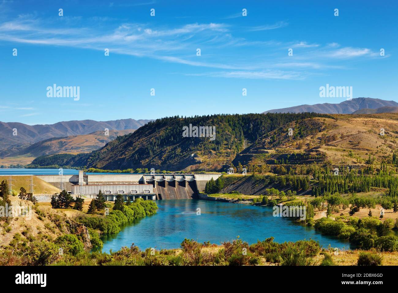 Aviemore hydroelectric dam, New Zealand Stock Photo