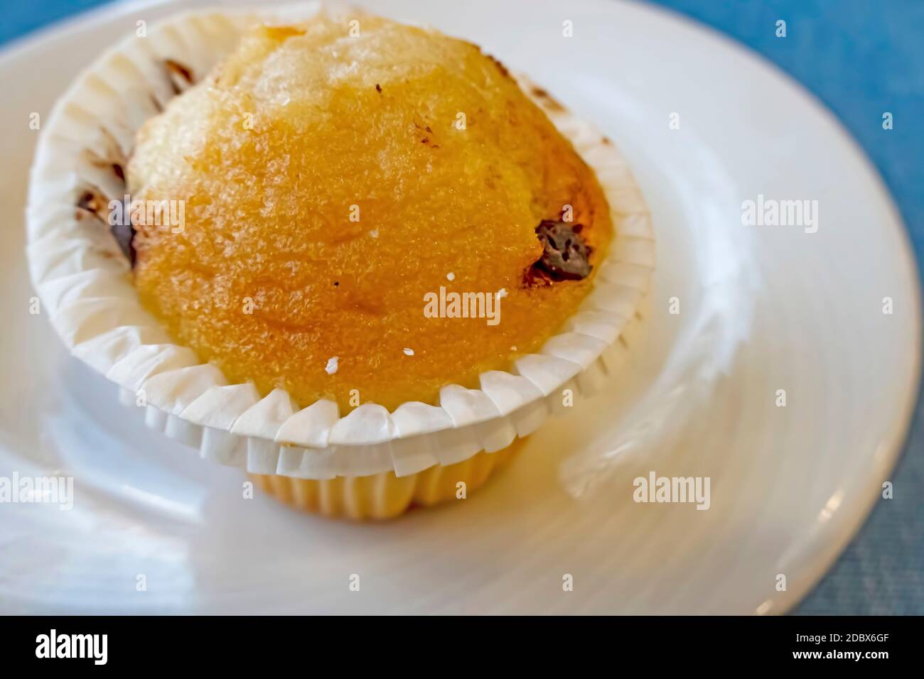 close up ready to eat muffin on aplate Stock Photo