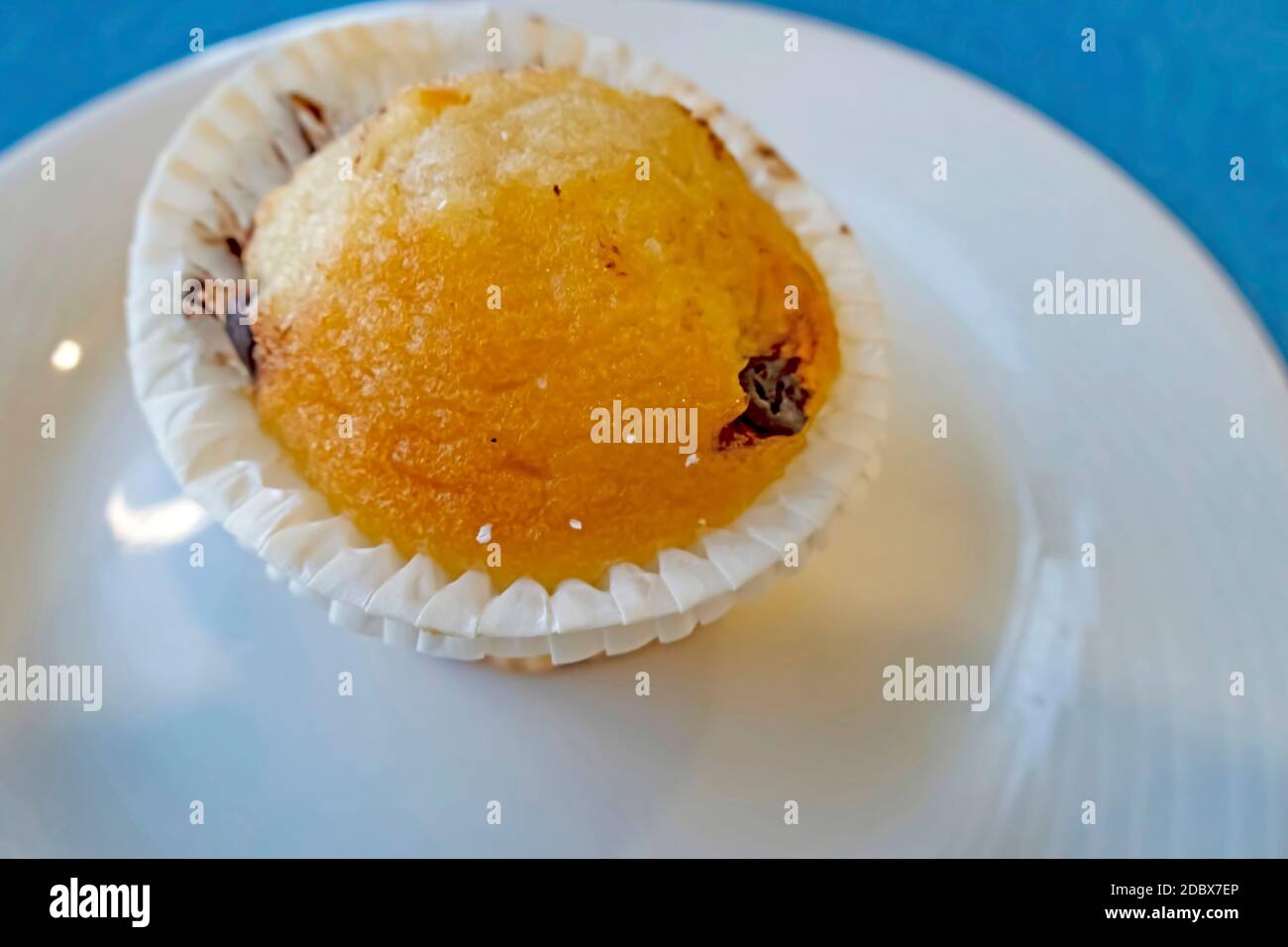 close up ready to eat muffin on aplate Stock Photo
