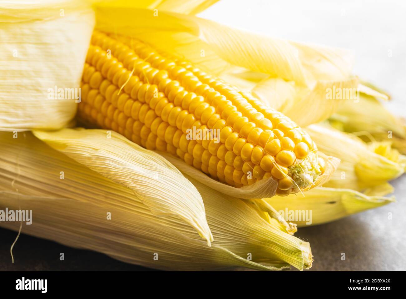 Detail of uncooked corn cob Stock Photo Alamy