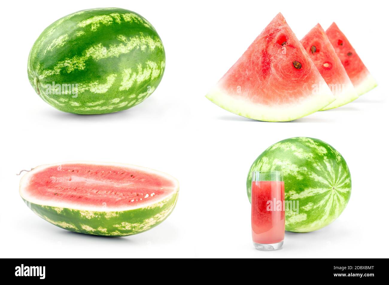 Set of Fresh watermelon isolated on a white background Stock Photo - Alamy