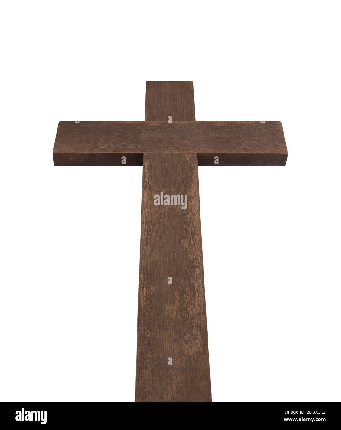 Big old wooden cross isolated on white background with clipping path Stock Photo