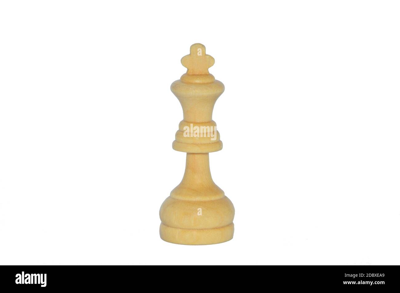 Wooden chess piece of white king isolated on white background Stock ...