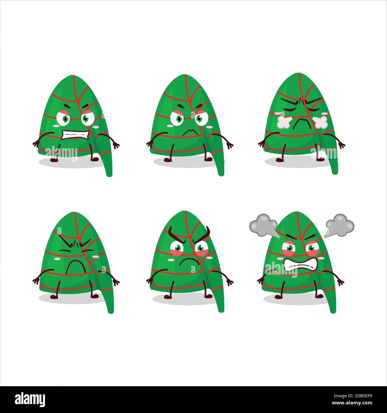 Green stripes elf hat cartoon character with various angry expressions Stock Vector