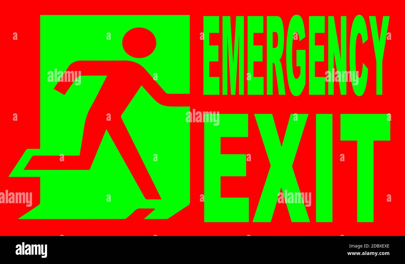 Running man emergency exit sign hires stock photography and images Alamy