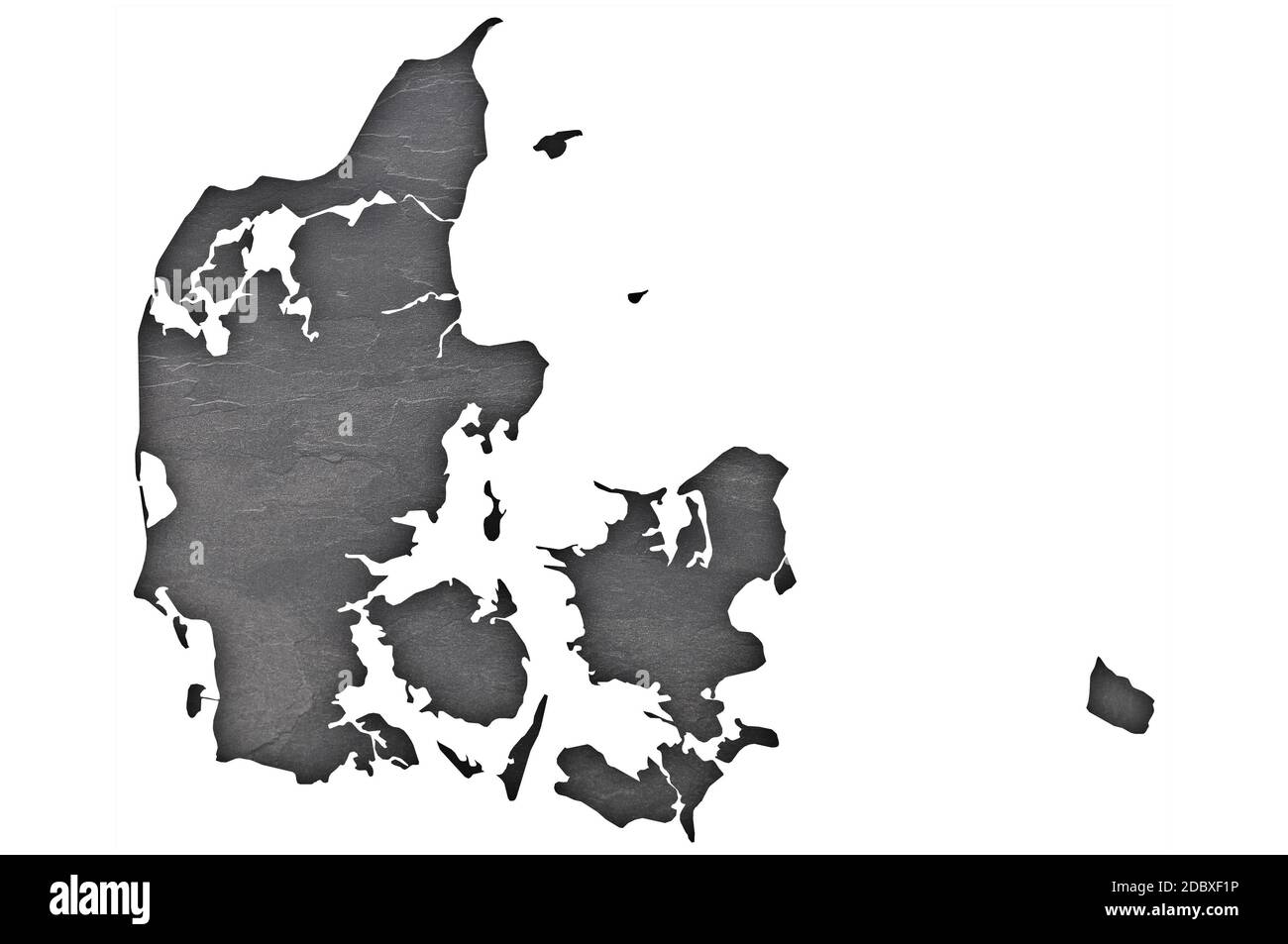 Map of Denmark on dark slate Stock Photo - Alamy