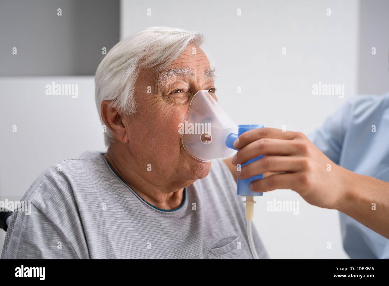 Breath Oxygen Inhaler Safe Senior Medicine Treatment Stock Photo Alamy