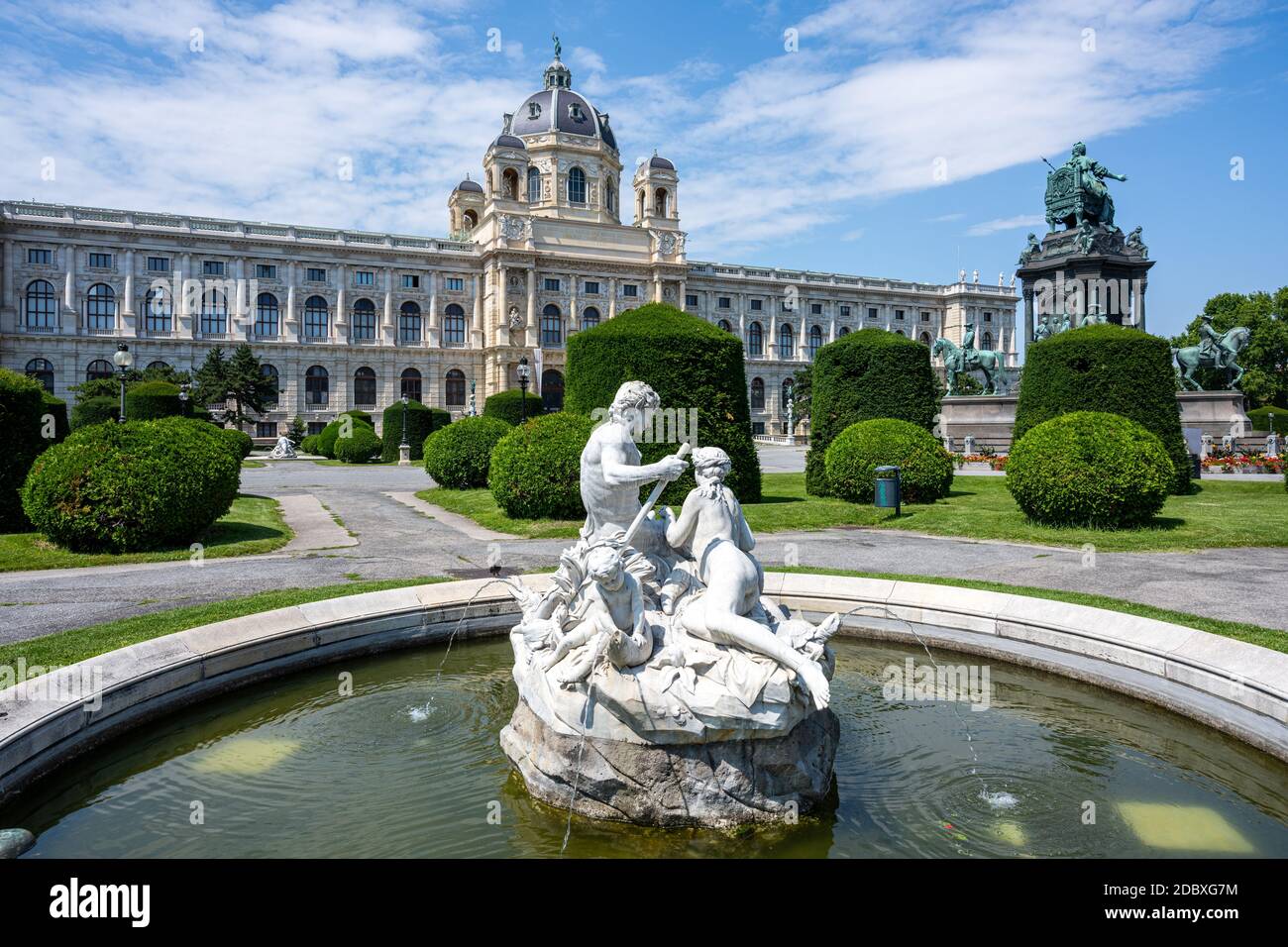 The Natural History Museum with a small sculpture in Vienna, Austria Stock Photo