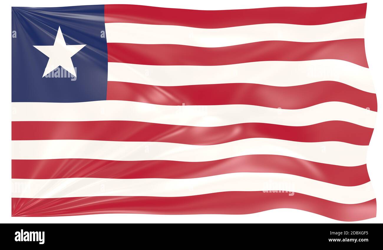 3d Illustration of a Waving Flag of Liberia Stock Photo - Alamy