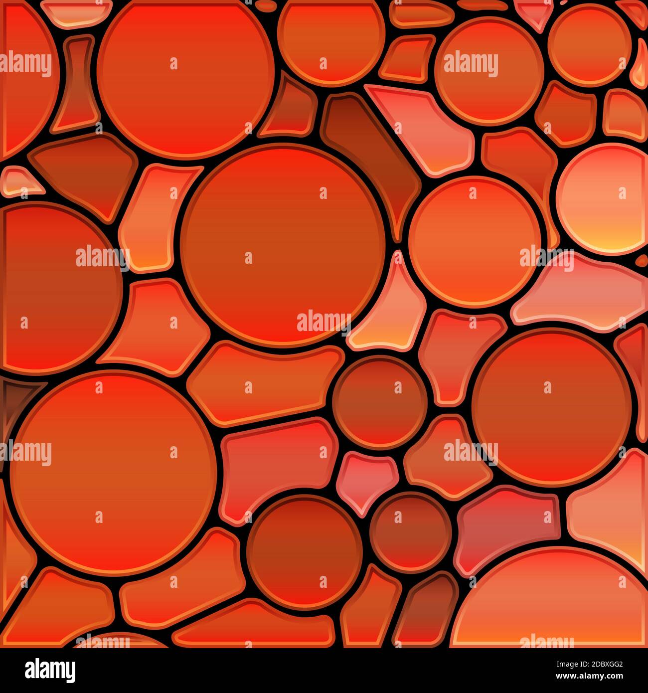 abstract stained-glass mosaic background - red circles Stock Photo - Alamy