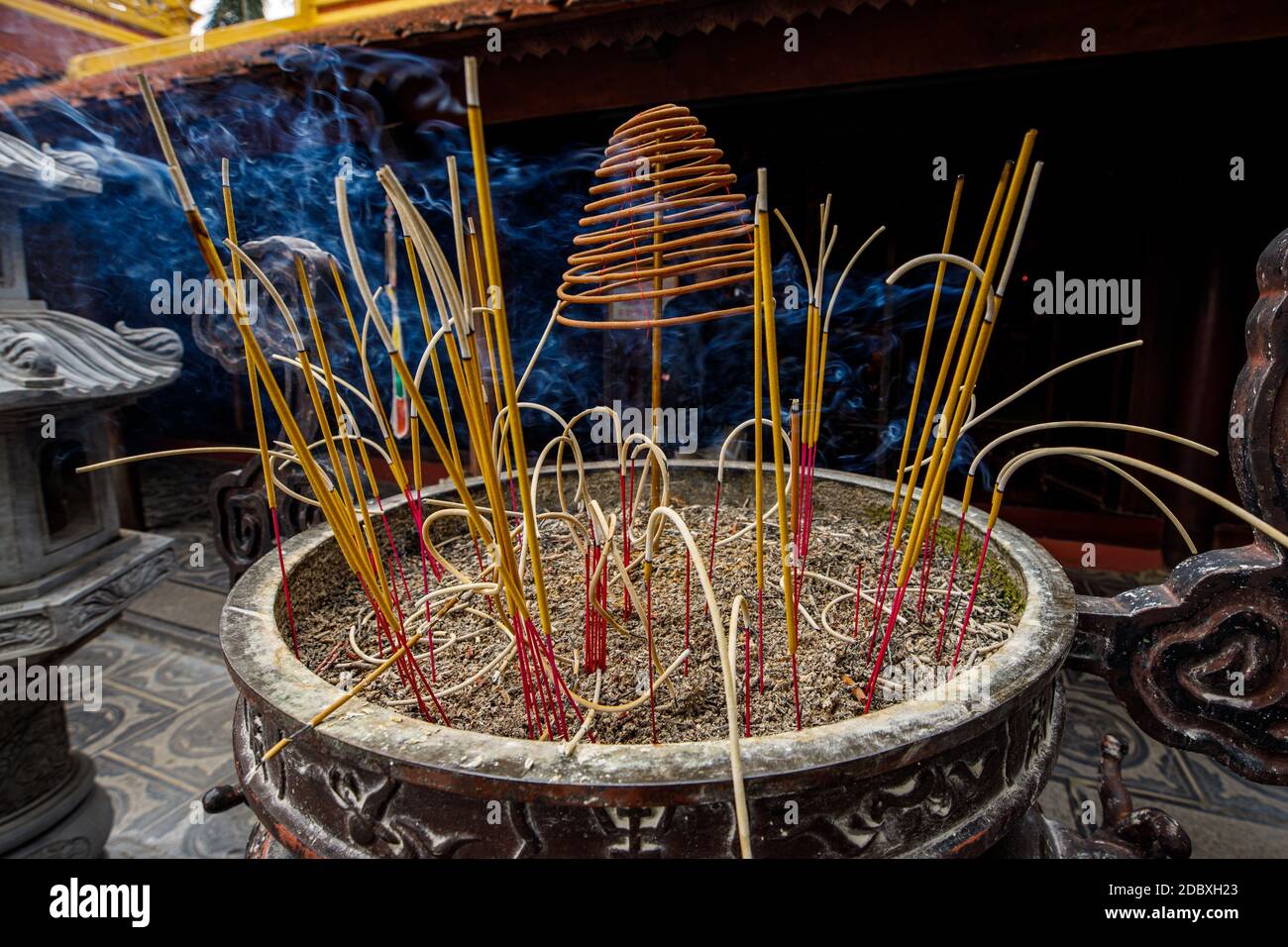 incense sticks in a buddhist temple Stock Photo Alamy