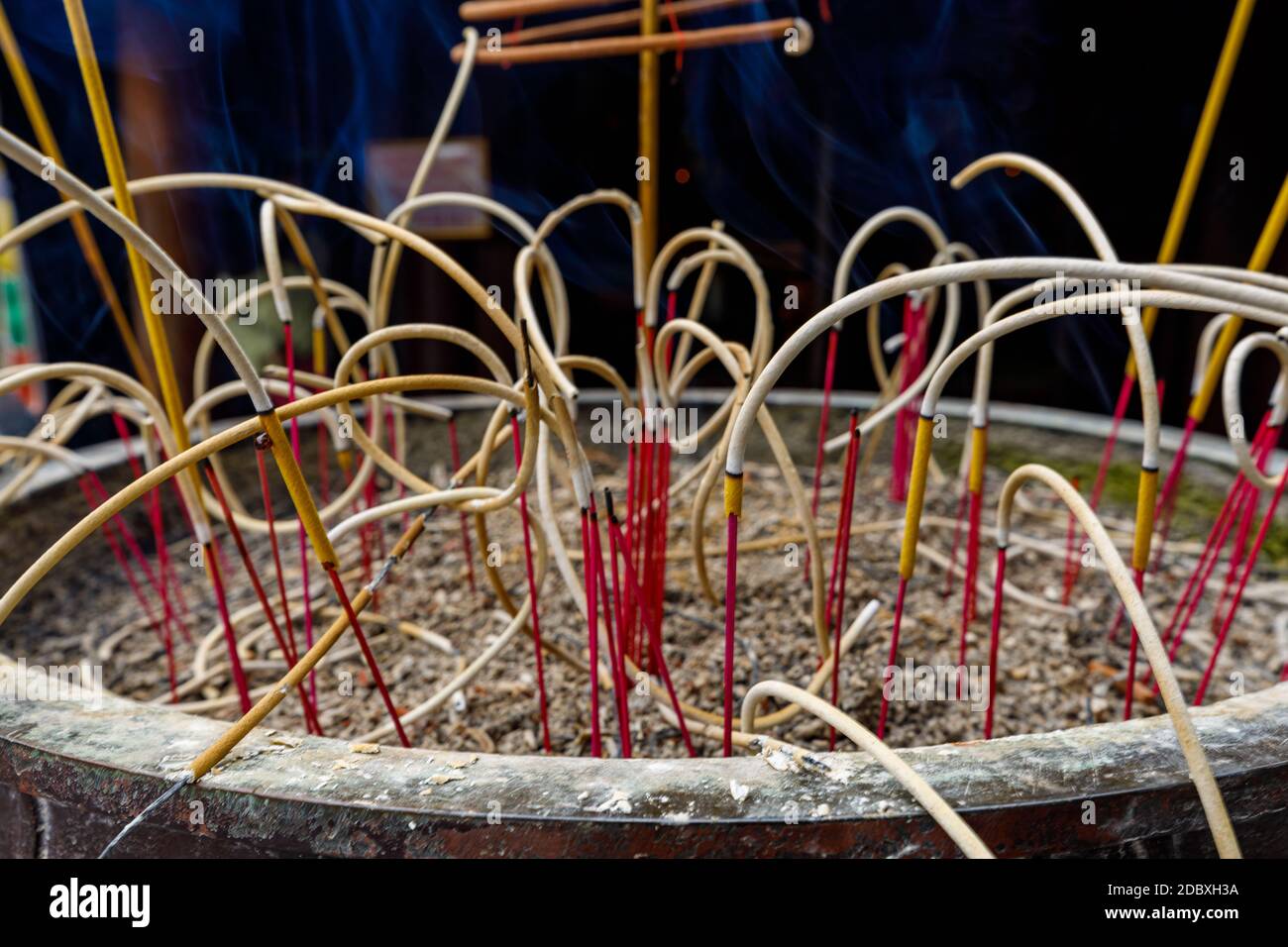 incense sticks in a buddhist temple Stock Photo Alamy