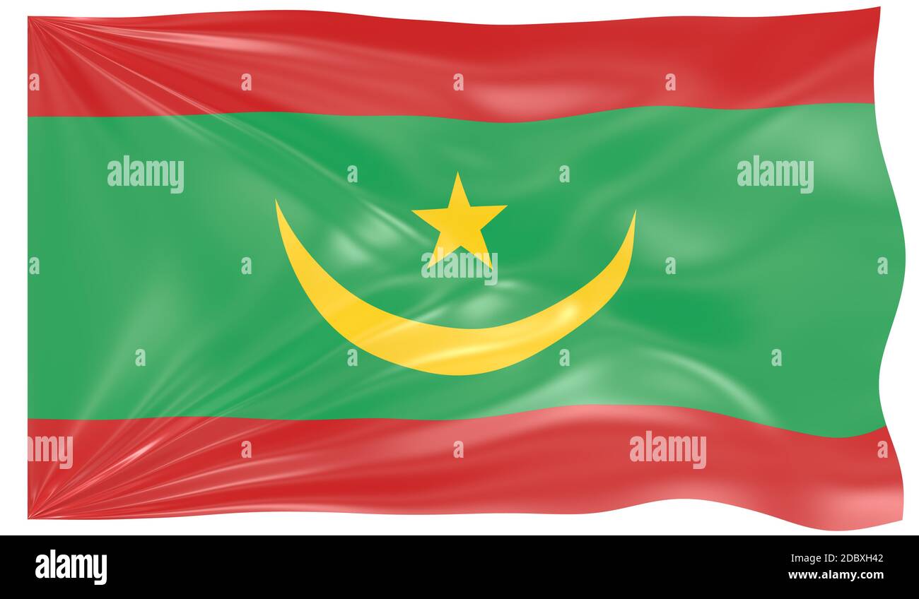 3d Illustration of a Waving Flag of Mauritania Stock Photo - Alamy