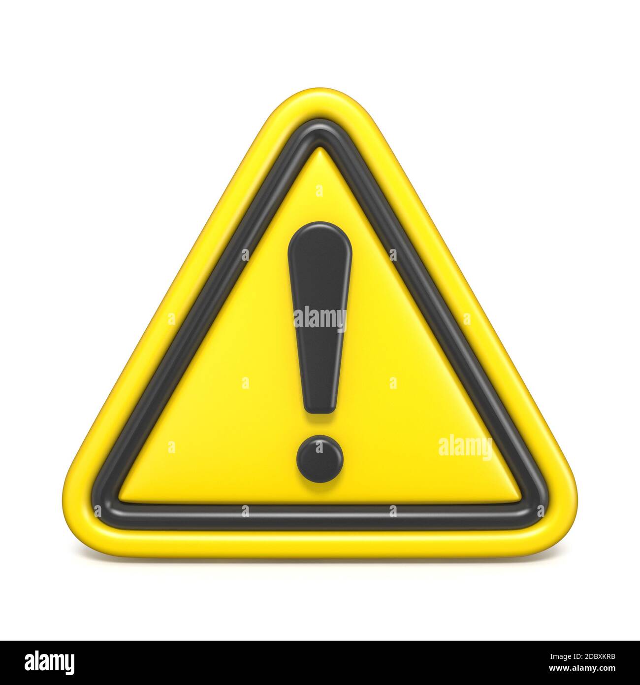 Attention sign 3D render illustration isolated on white background ...