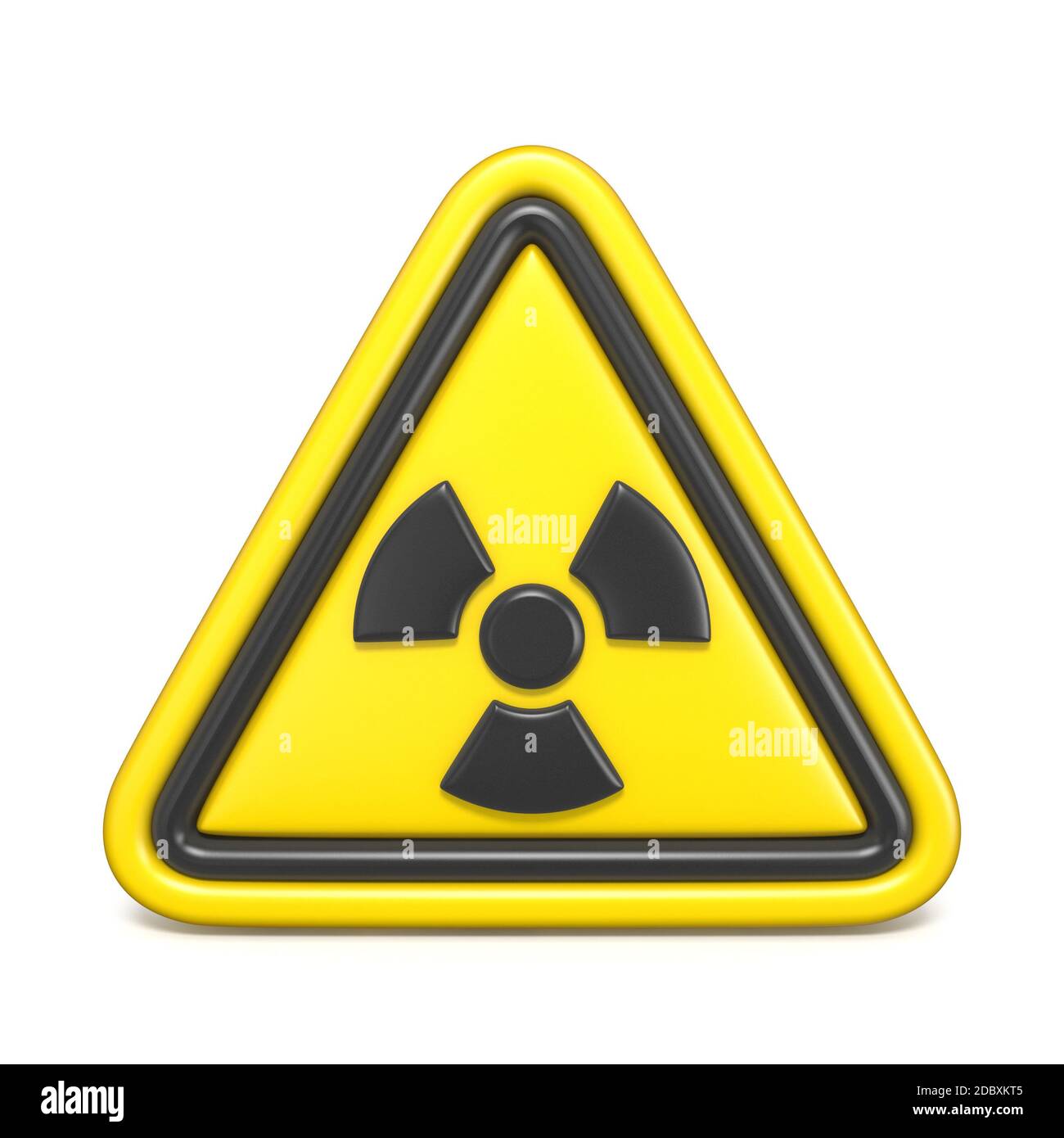 Radiation hazard sign 3D render illustration isolated on white