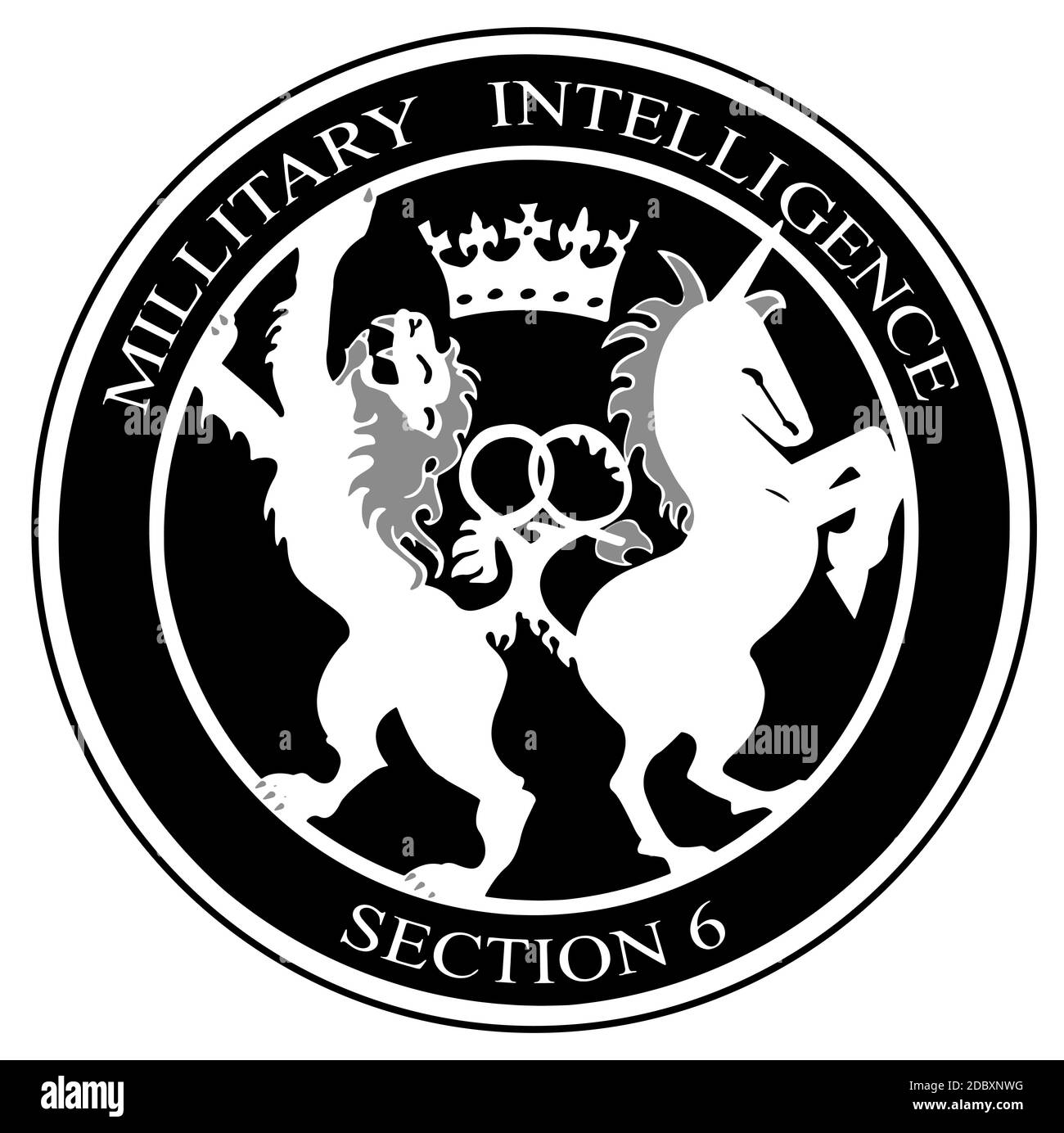 The logo of the British Military Intelligence division 6 Stock Photo