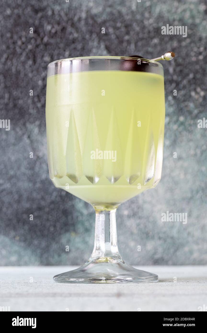 Last Word ginbased cocktail in chilled glass Stock Photo Alamy