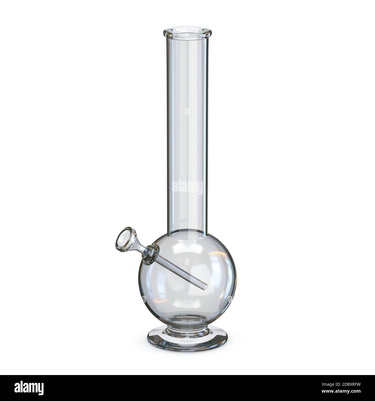 Simple transparent glass bong 3D render illustration isolated on white  background Stock Photo - Alamy