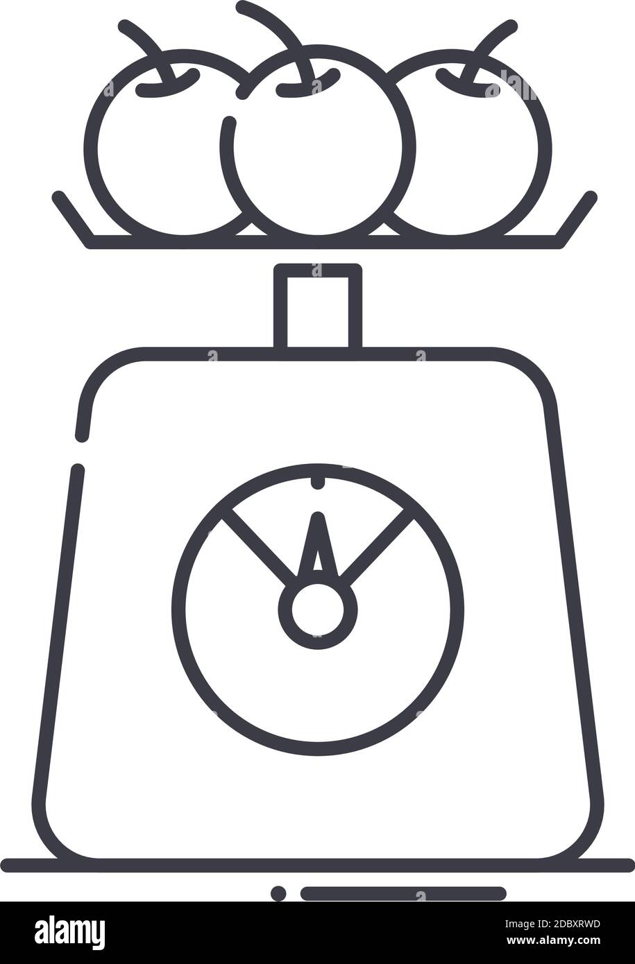 Kitchen scale icon, linear isolated illustration, thin line vector, web ...