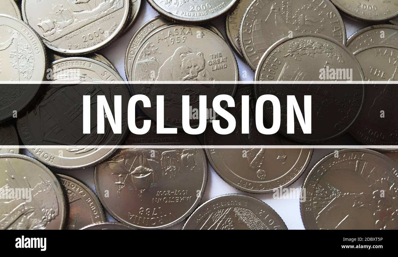 Inclusion text Concept Closeup. American Dollars Cash Money,3D ...