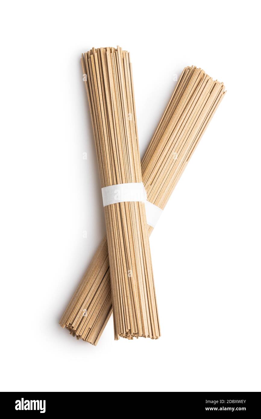 Uncooked soba noodles. Traditional Japanese noodles isolated on white background Stock Photo Alamy