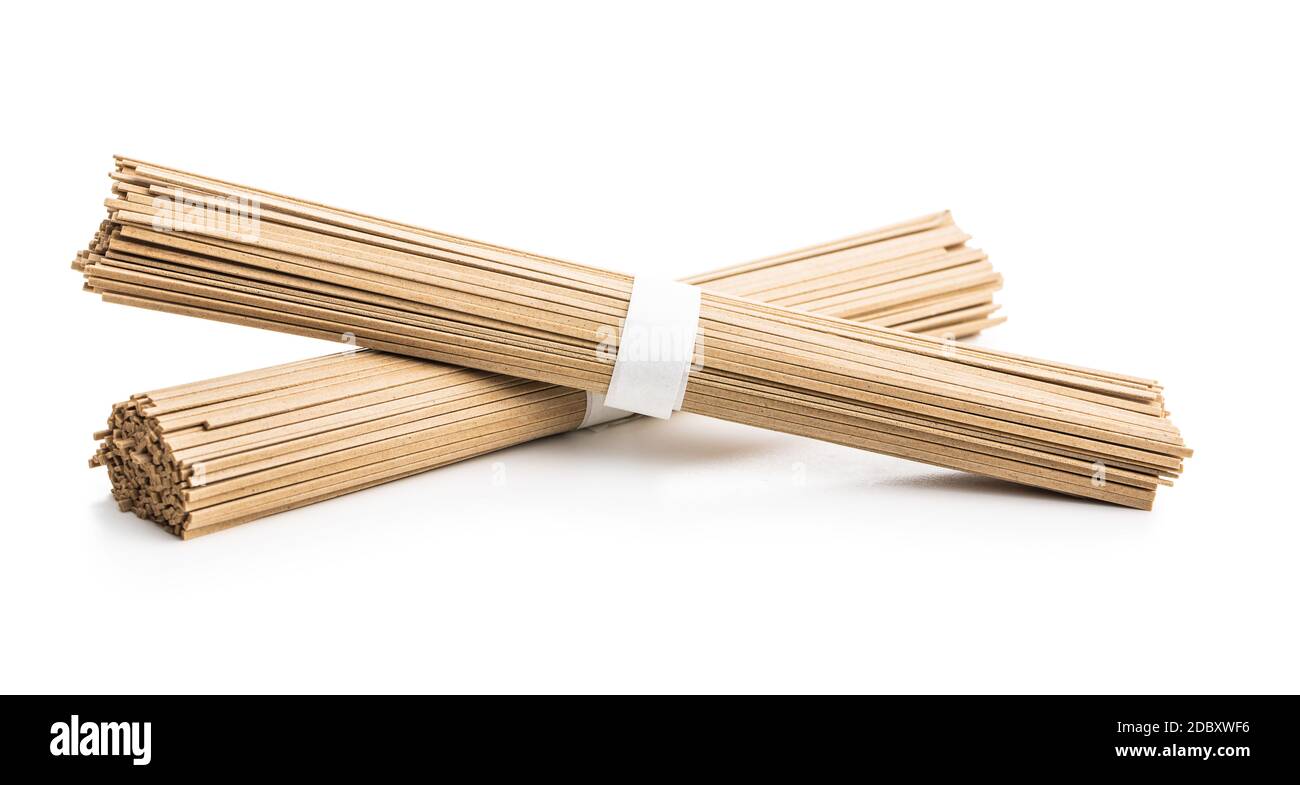 Uncooked soba noodles. Traditional Japanese noodles isolated on white background Stock Photo Alamy