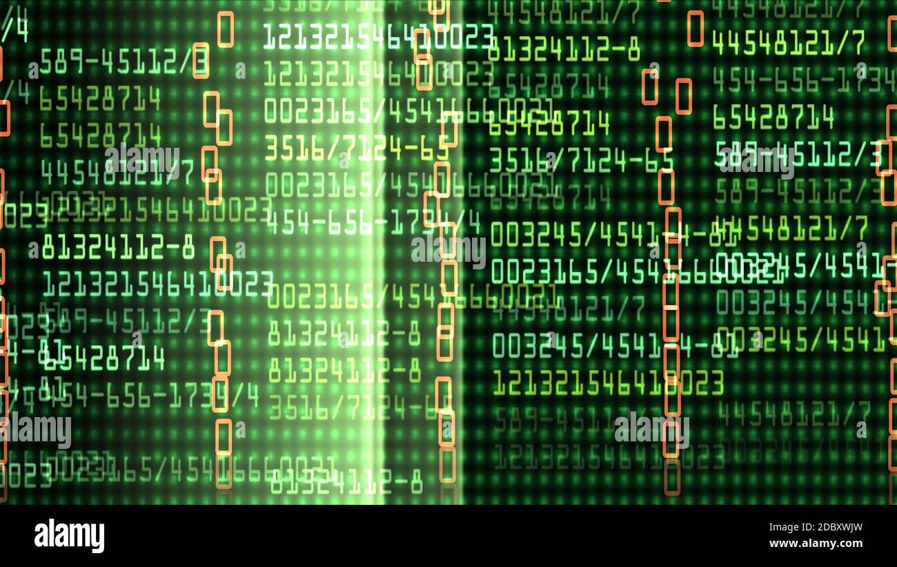 data monitor numbers abstract light, render illustration Stock Photo