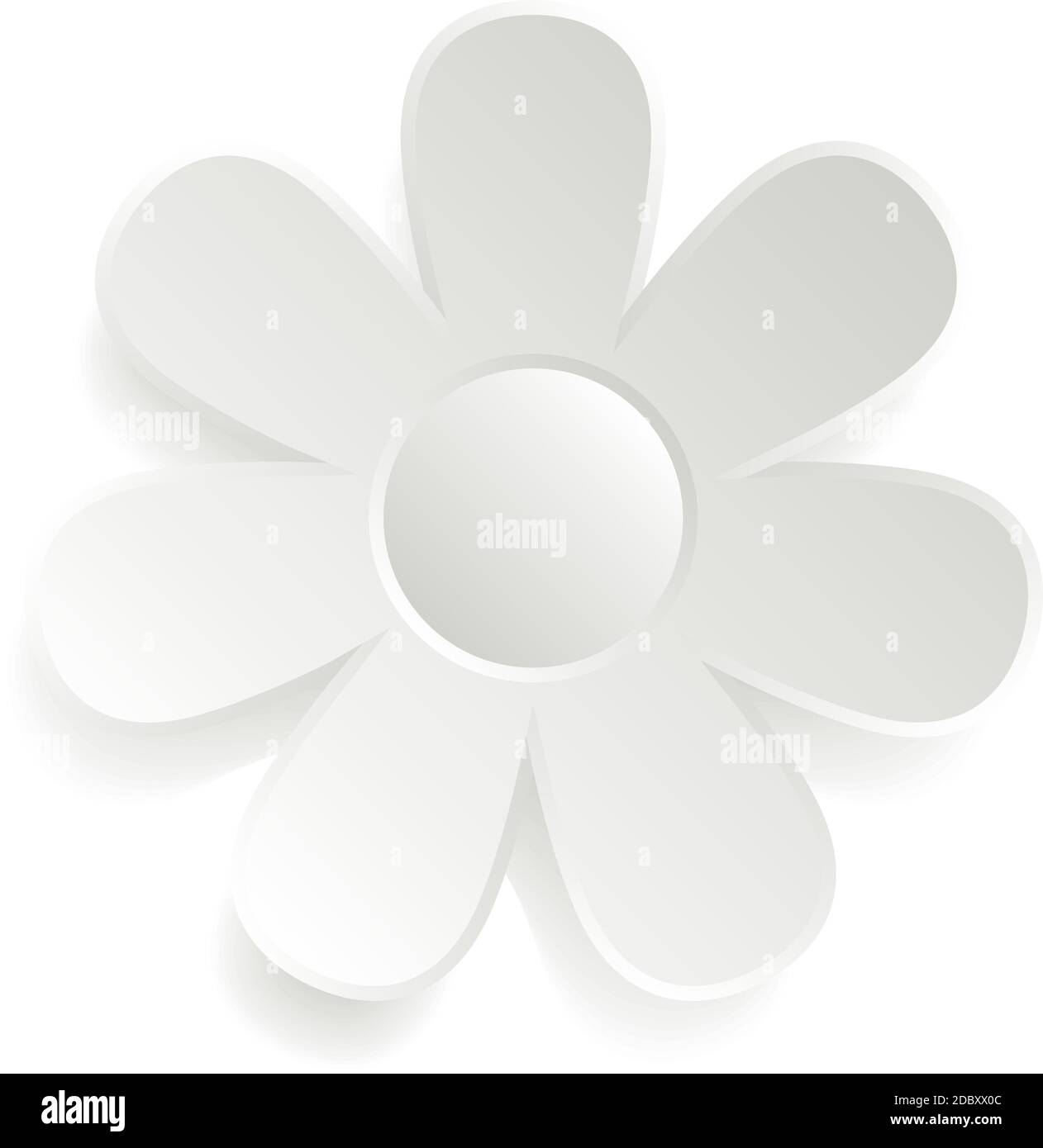 Vector illustration that simulates the cut out paper style of a white daisy. Stock Vector