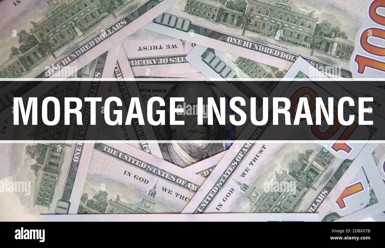 Mortgage Insurance text Concept Closeup. American Dollars Cash Money,3D ...