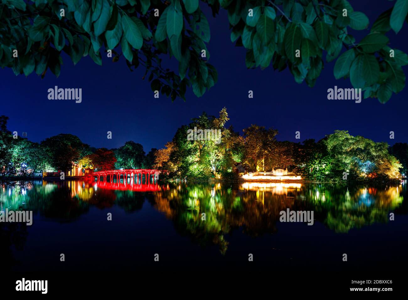 The Ngoc Son Temple Of Lake Hoan Kiem In Hanoi In Vietnam At Night the-ngoc-son-temple-of-lake-hoan-kiem-in-hanoi-in-vietnam-at-night