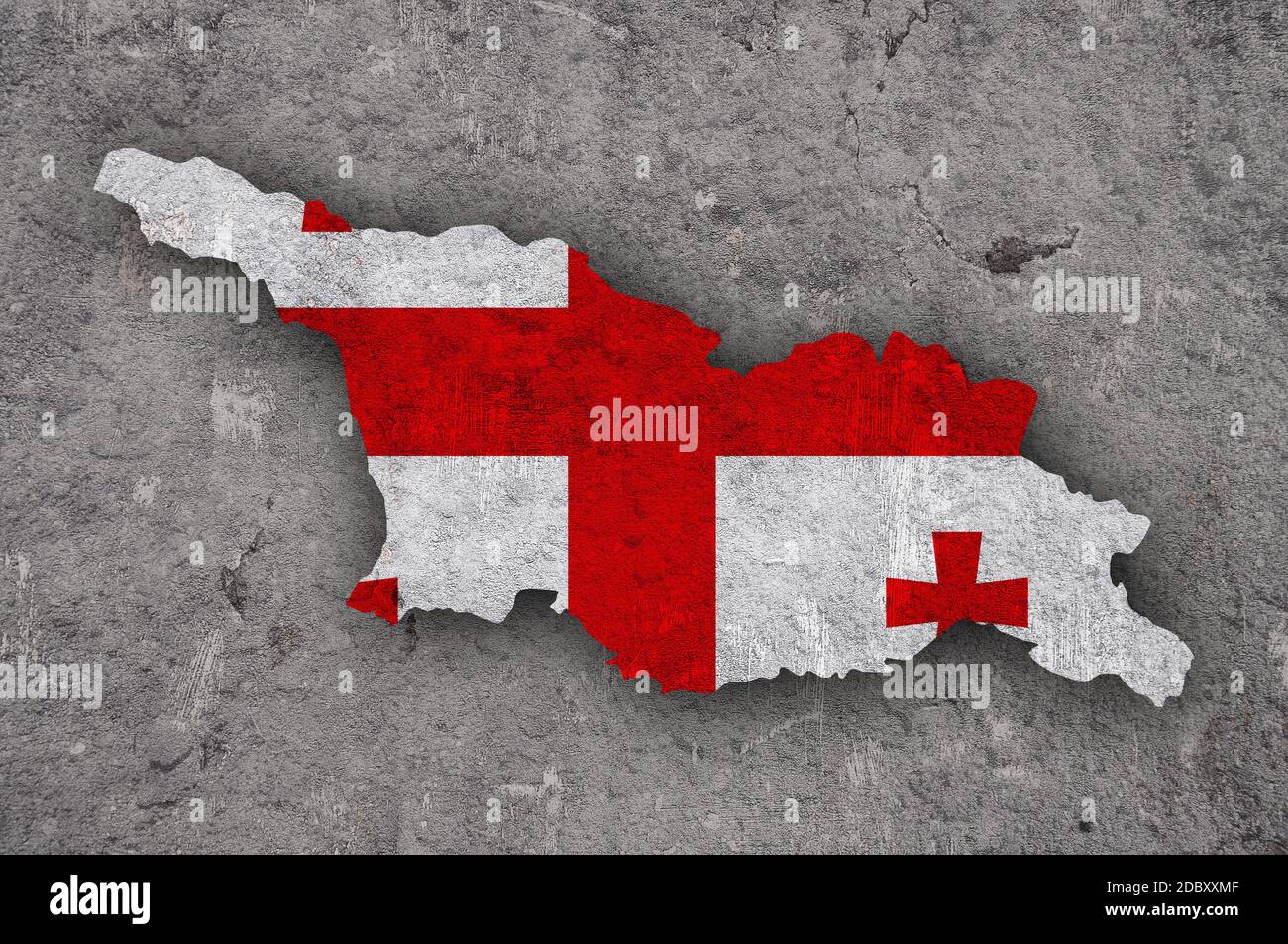 Map and flag of Georgia on weathered concrete Stock Photo - Alamy