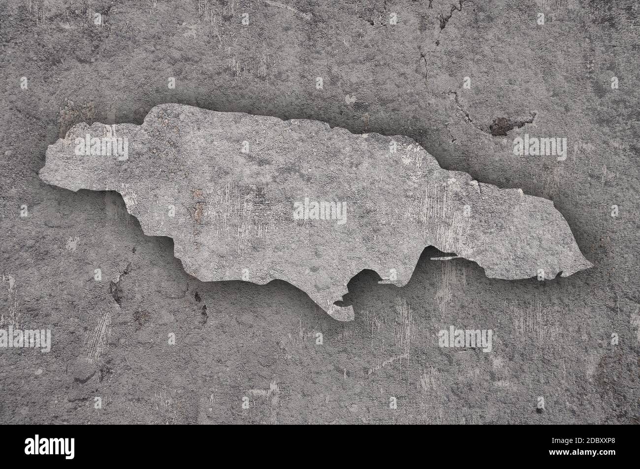 Map of Jamaica on weathered concrete Stock Photo - Alamy