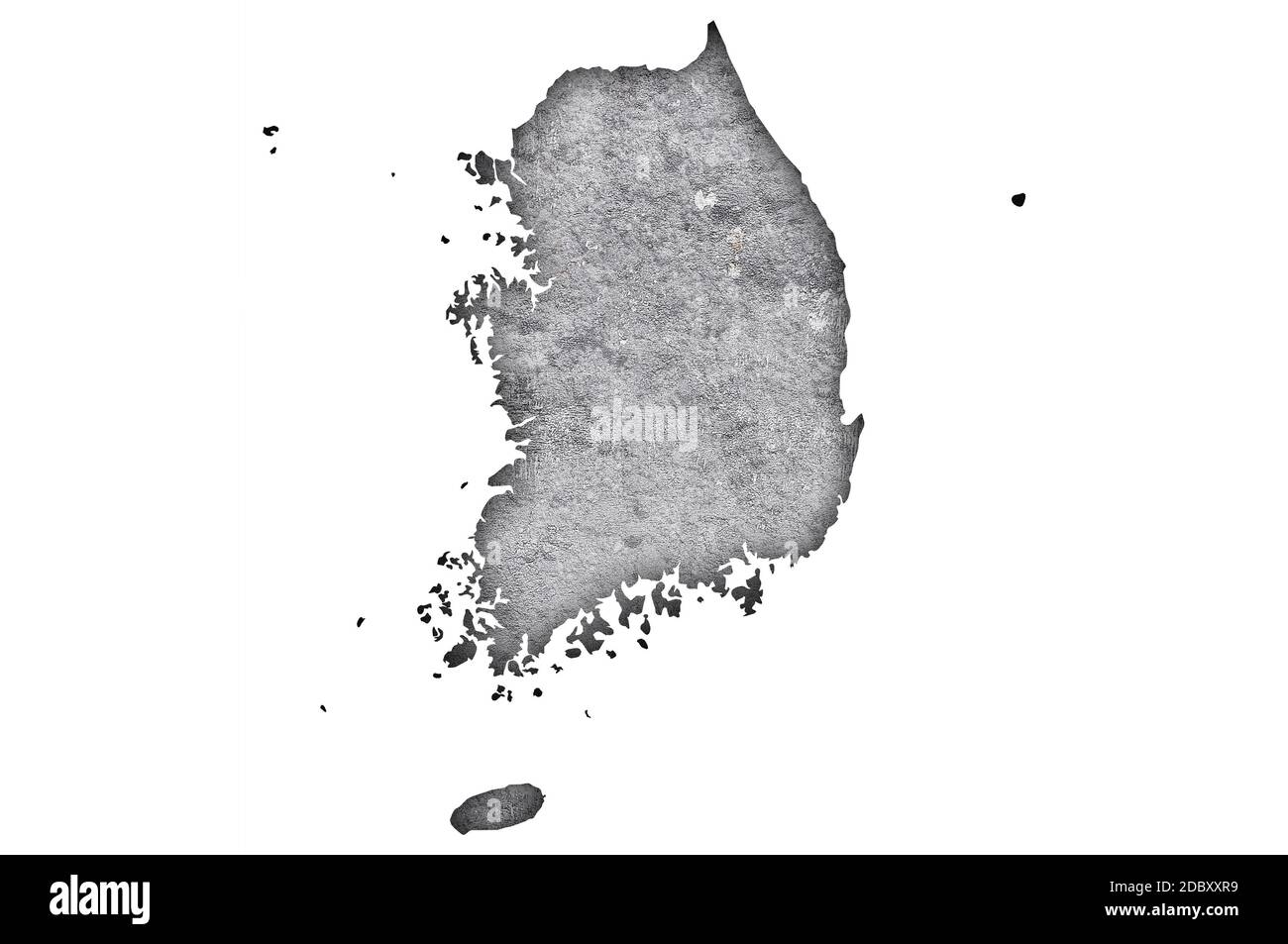 Map of South Korea on weathered concrete Stock Photo Alamy