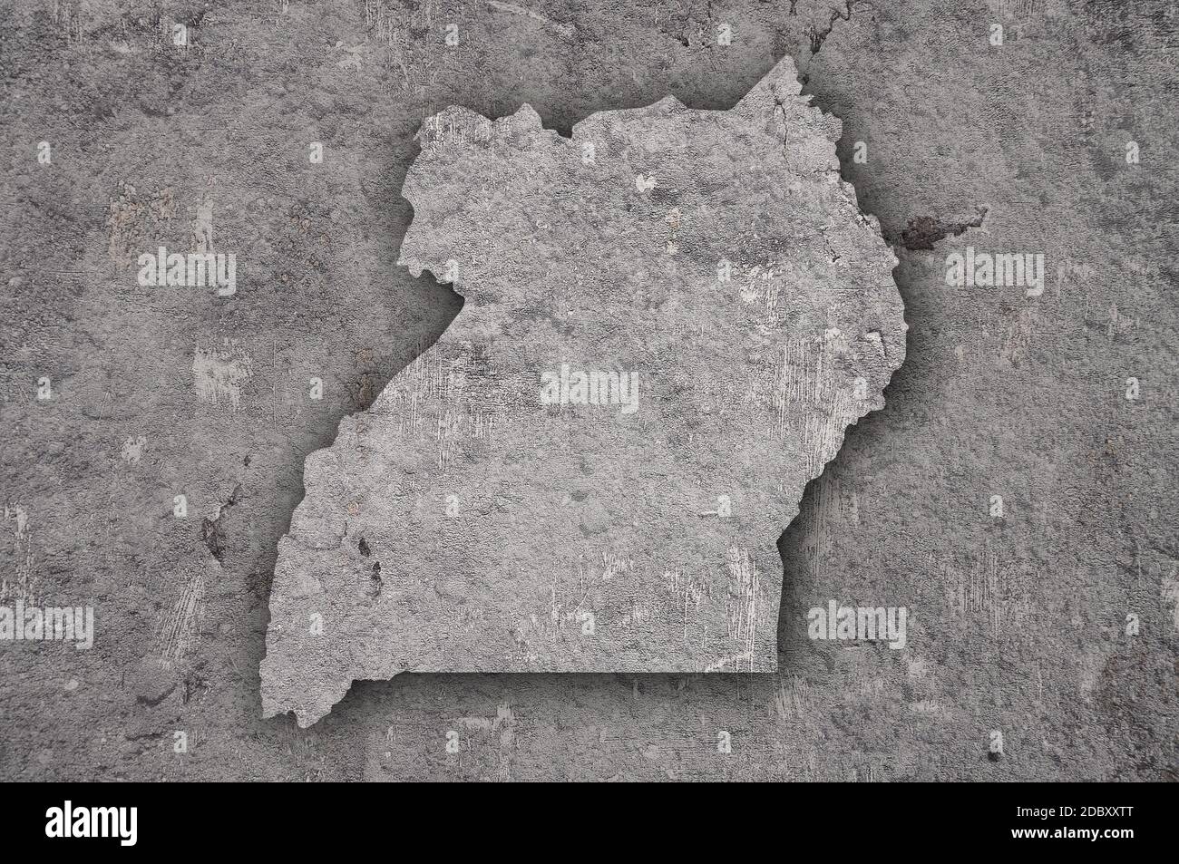 Map of Uganda on weathered concrete Stock Photo - Alamy