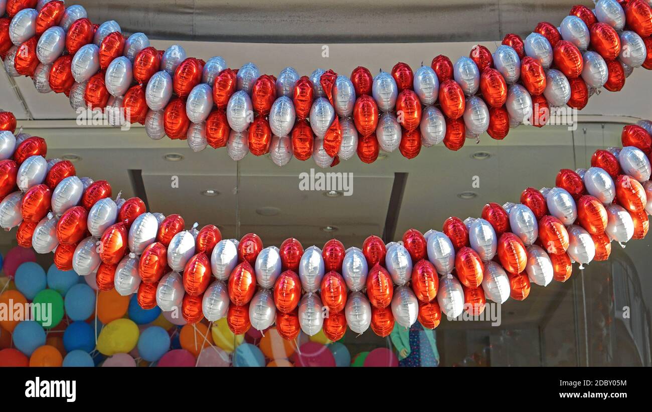 Helium balloon decoration for opening ceremony Stock Photo Alamy