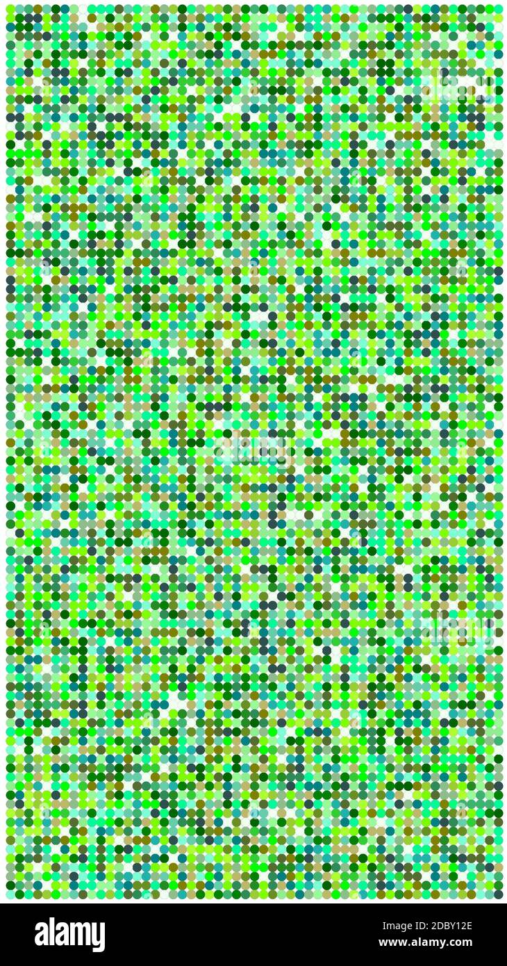 Abstract minimalist green illustration with circles and white ...