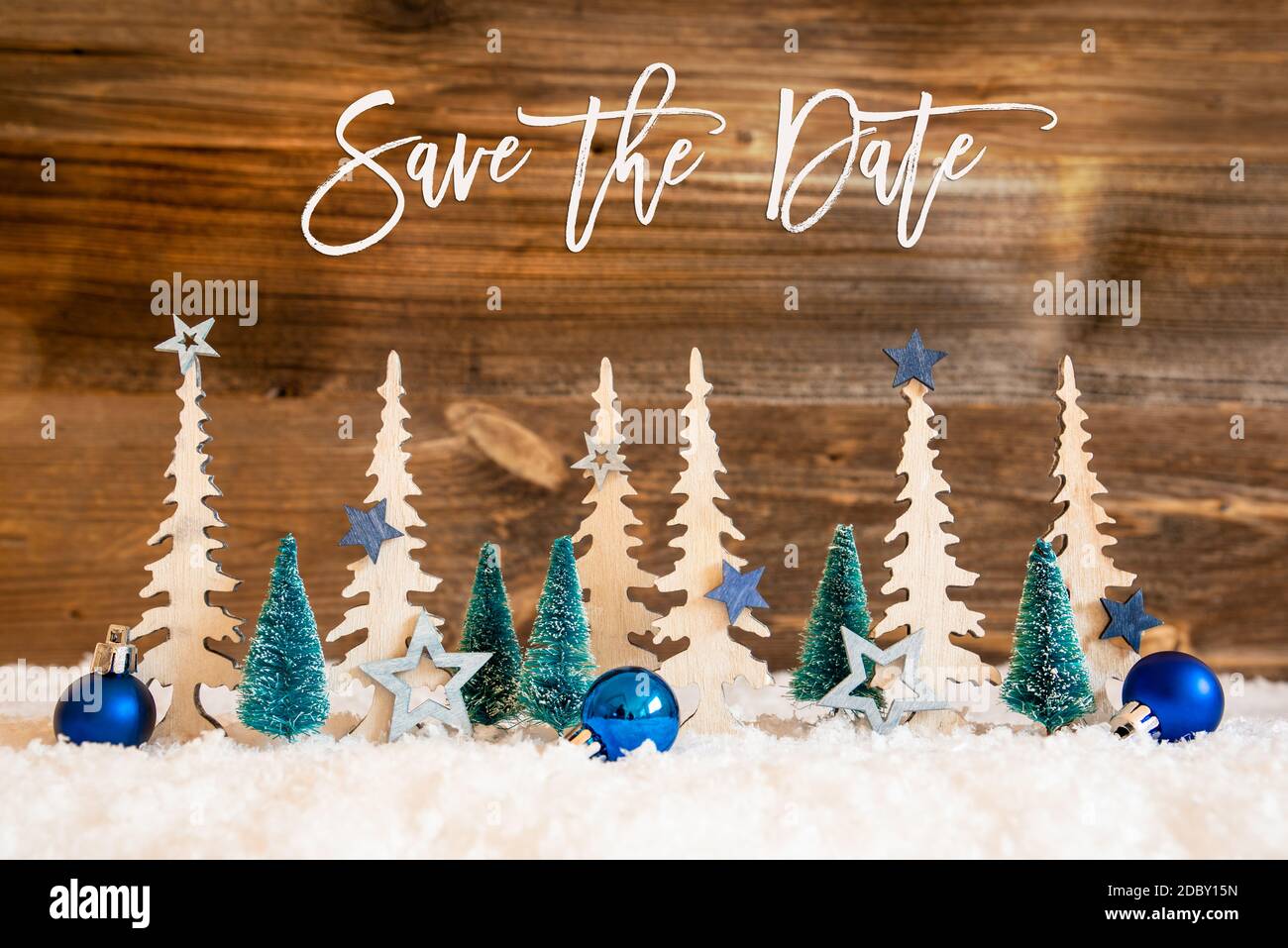 Christmas Trees With English Text Save The Date. Christmas Decoration ...