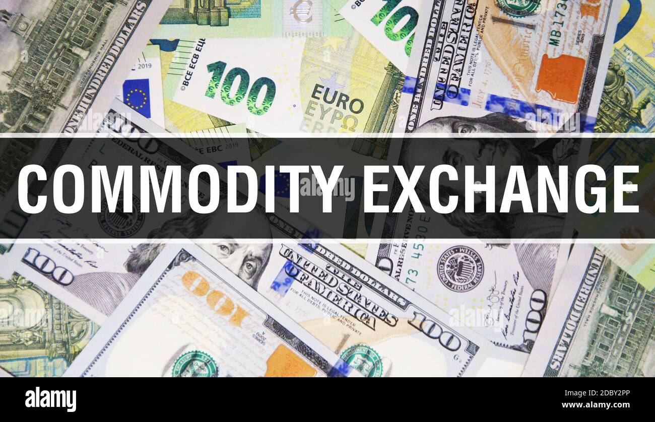 Commodity Exchange text Concept Closeup. American Dollars Cash Money,3D