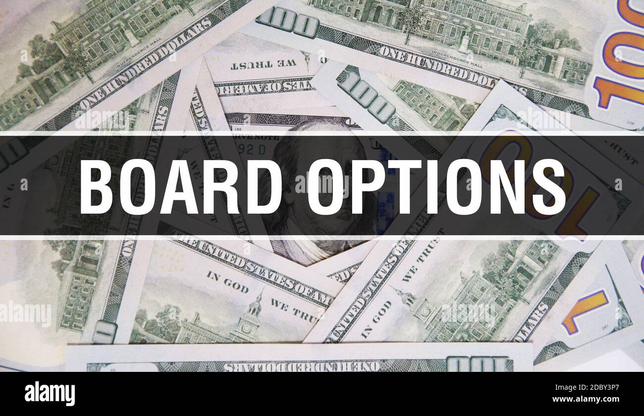 Board Options text Concept Closeup. American Dollars Cash Money,3D ...