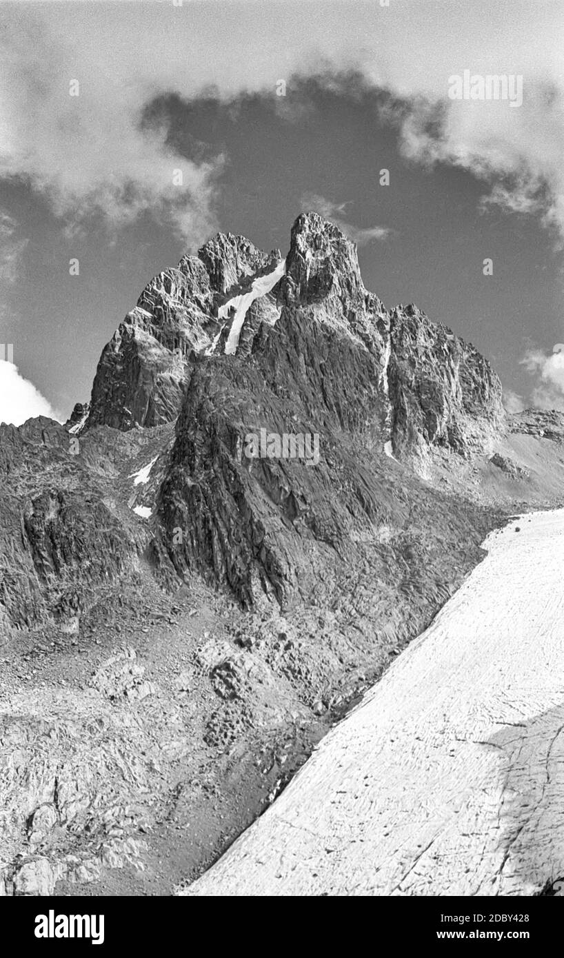 Kenya. This is the Southeast face Mount Kenya as it was in 1976/77 with ...