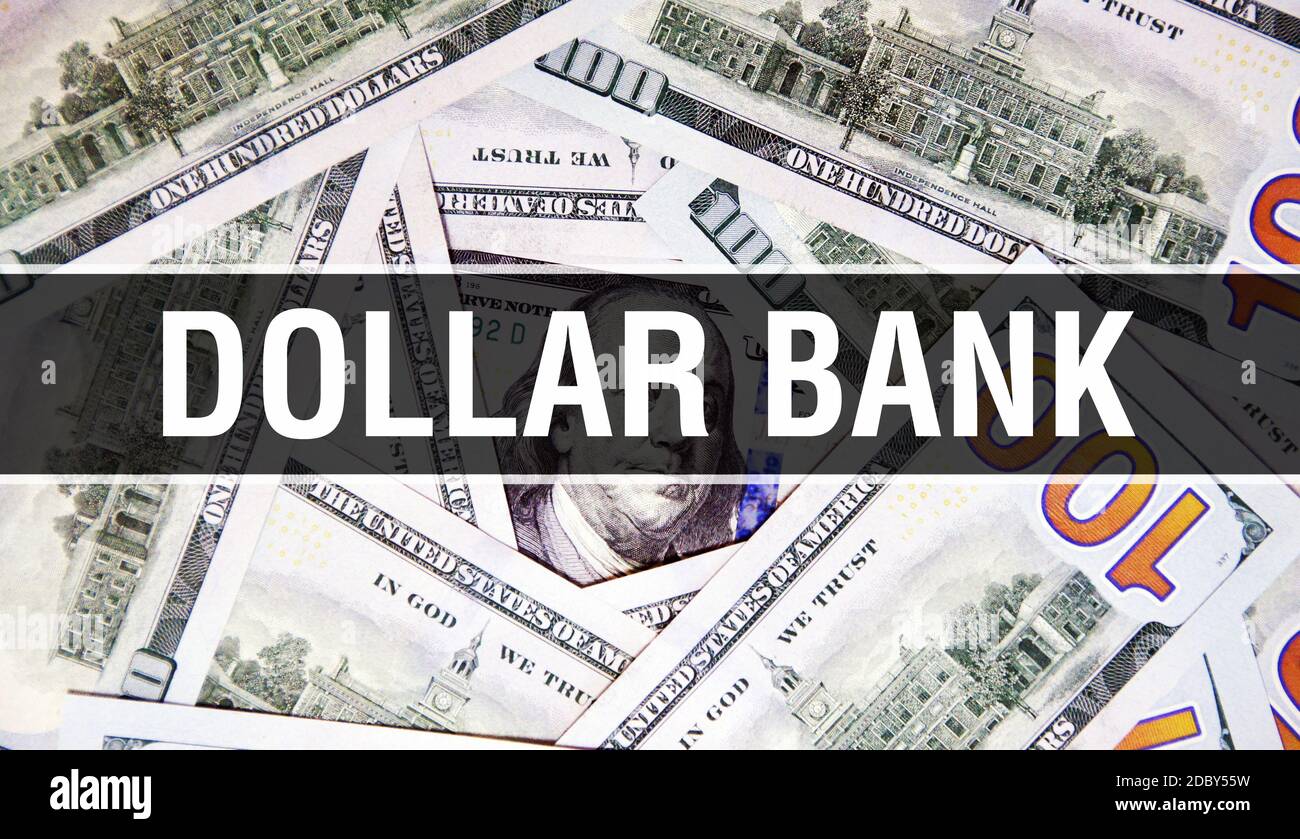 Dollar bank text Concept Closeup. American Dollars Cash Money,3D ...