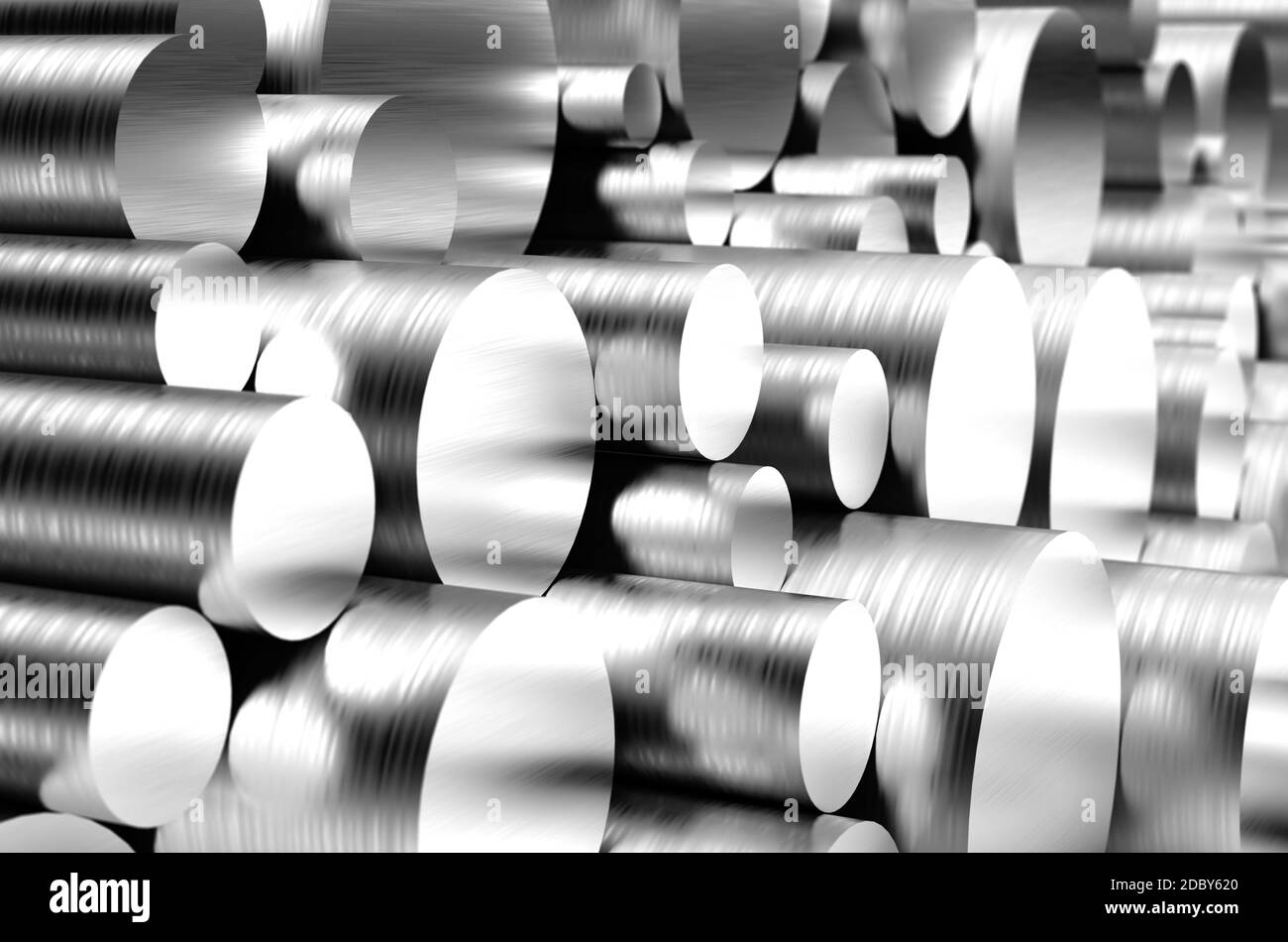 Stack of Stainless steel rods closeup Stock Photo Alamy