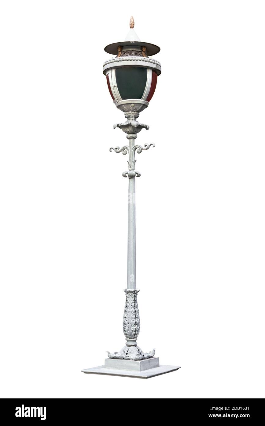 Decorative street lantern on white background Stock Photo
