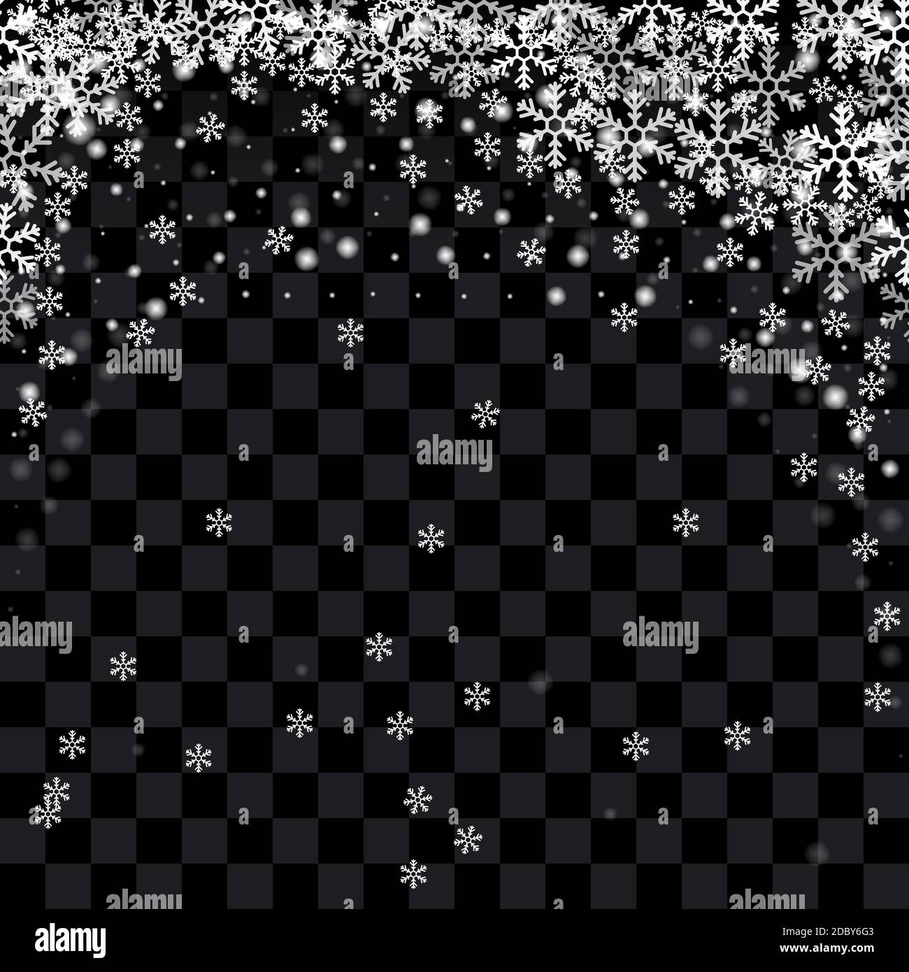 Snowy winter falling snow flakes Stock Vector Images - Alamy