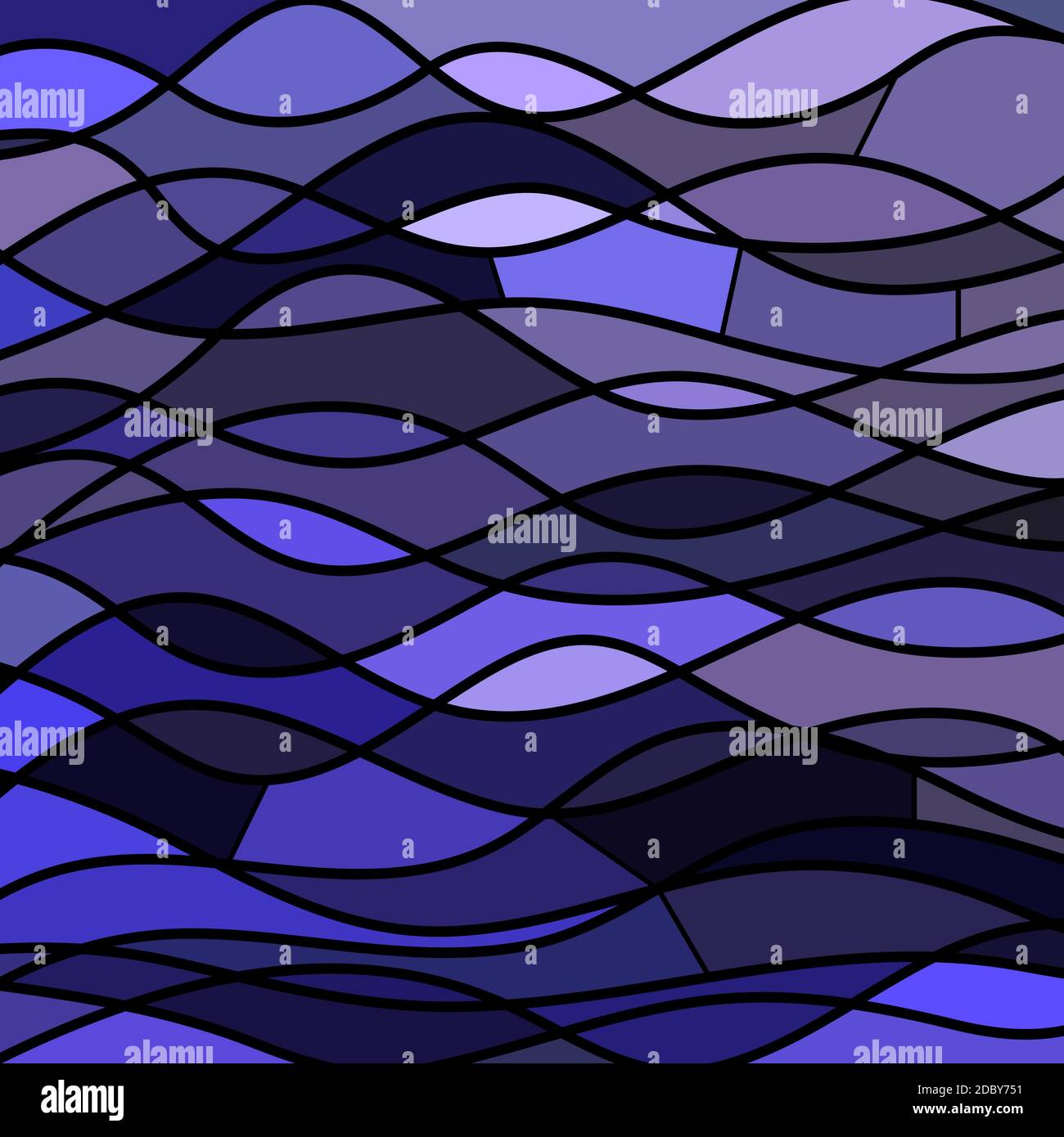 abstract stained-glass mosaic background - blue and violet waves Stock ...